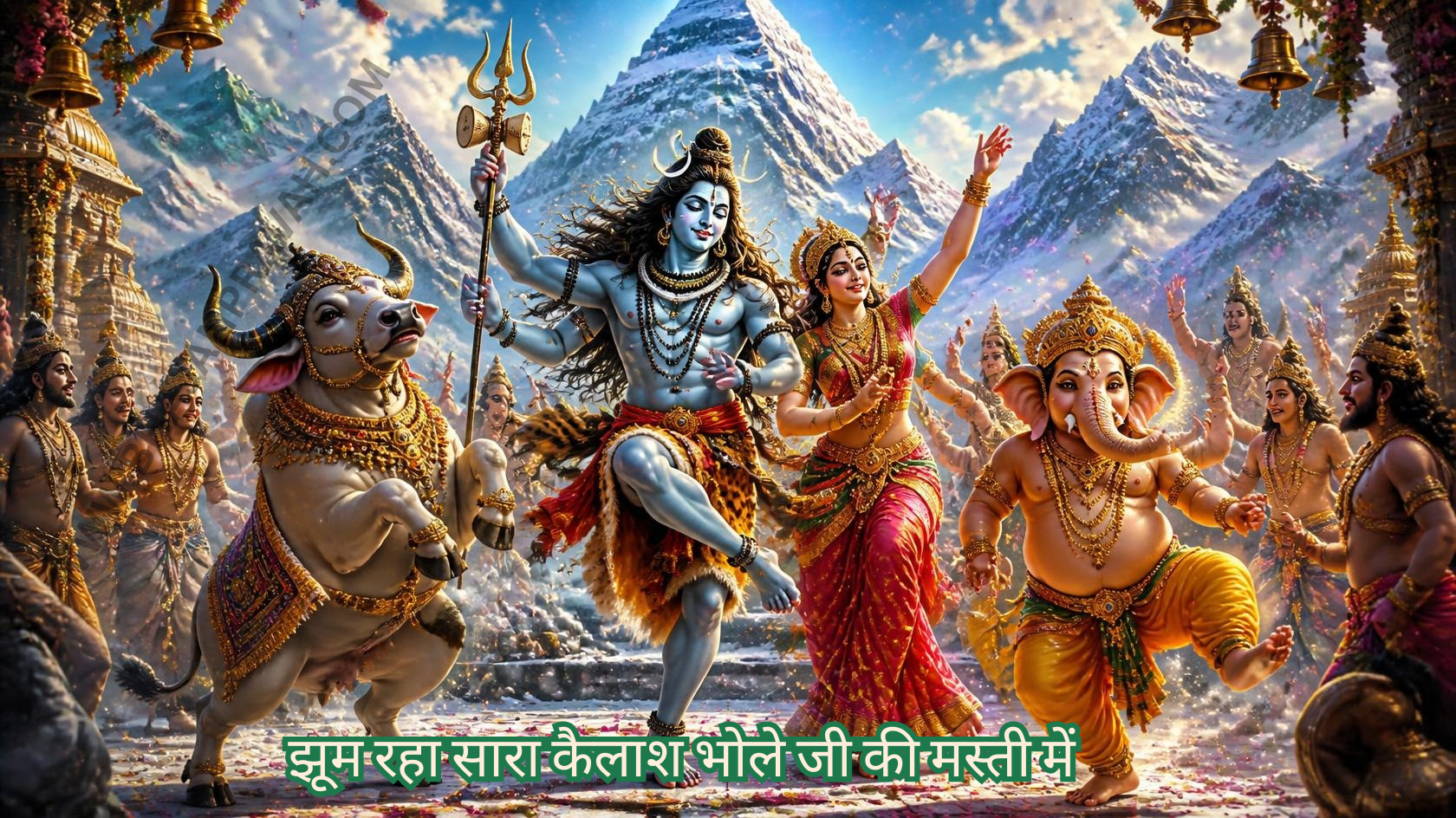 झूम रहा सारा कैलाश भोले जी की मस्ती में