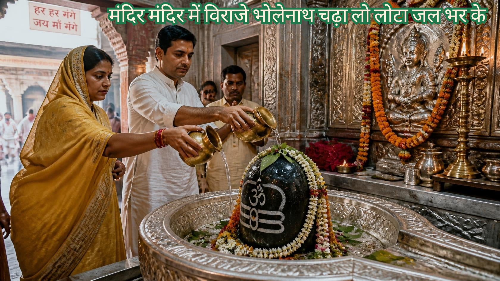 मंदिर मंदिर में विराजे भोलेनाथ चढ़ा लो लोटा जल भर के