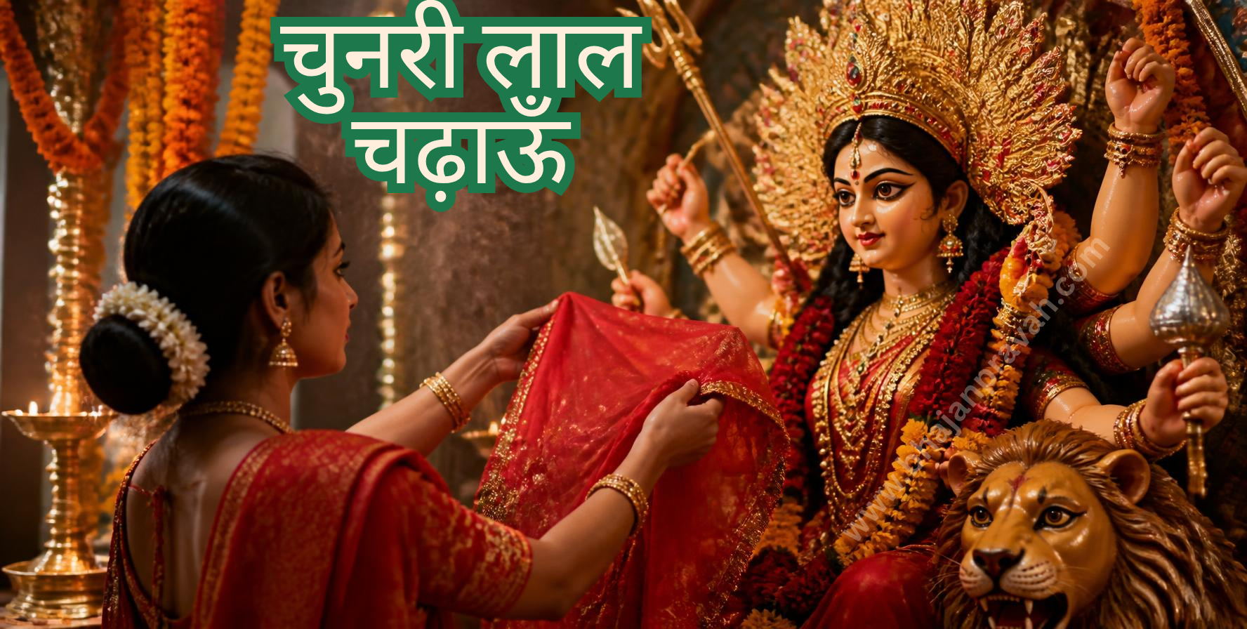 चुनरी लाल चढ़ाऊँ
