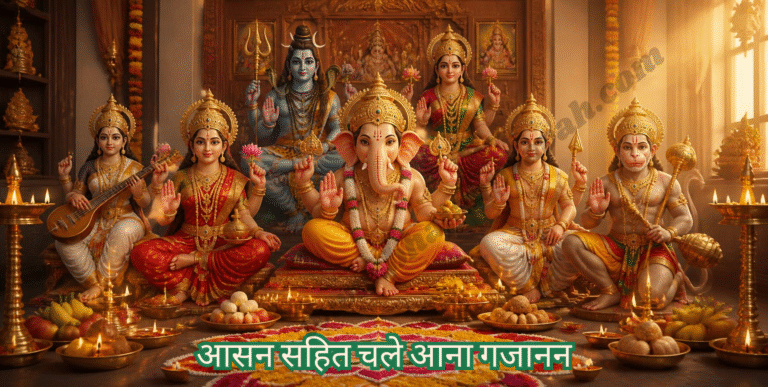 आसन सहित चले आना गजानन