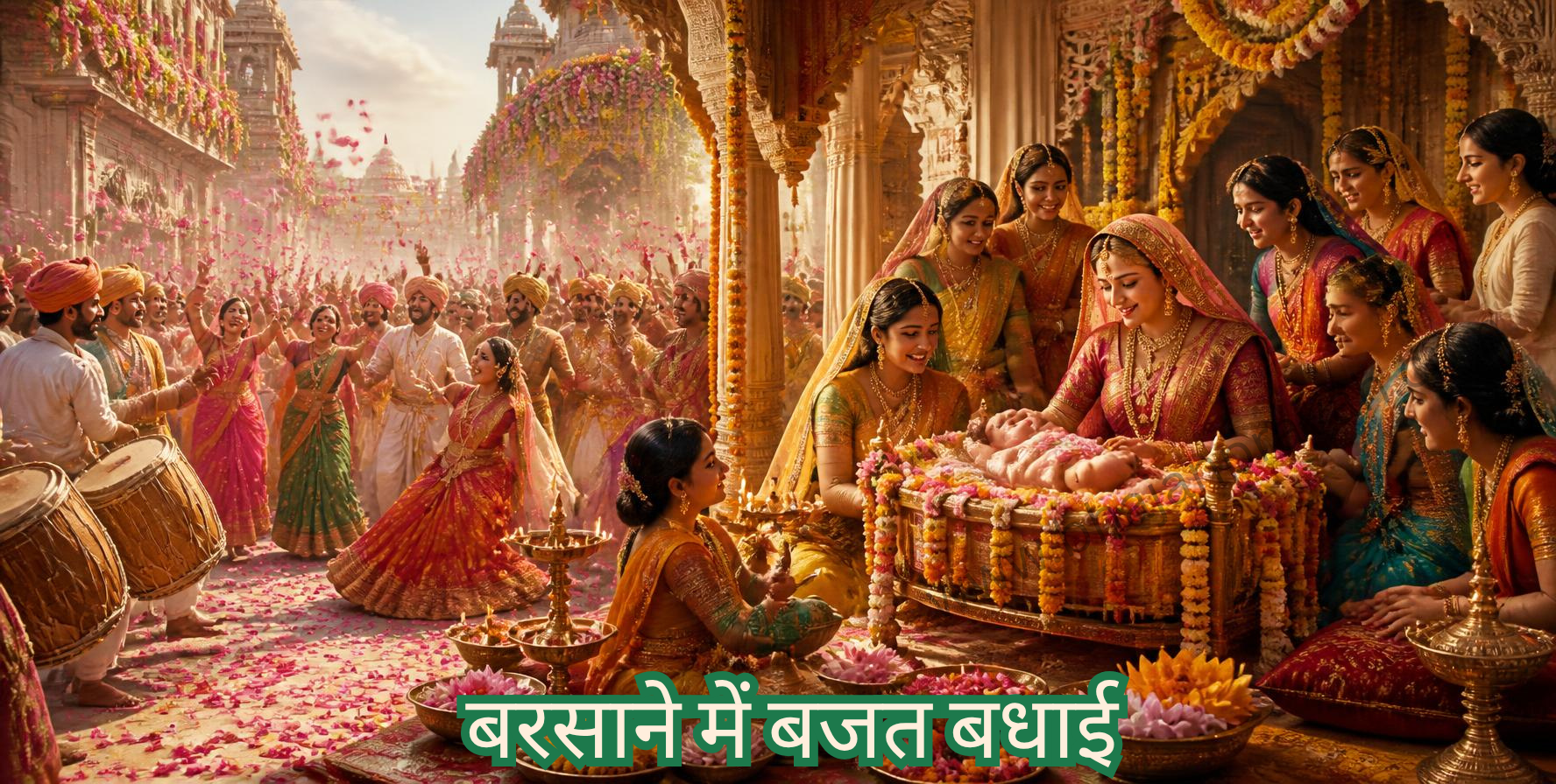 बरसाने में बजत बधाई