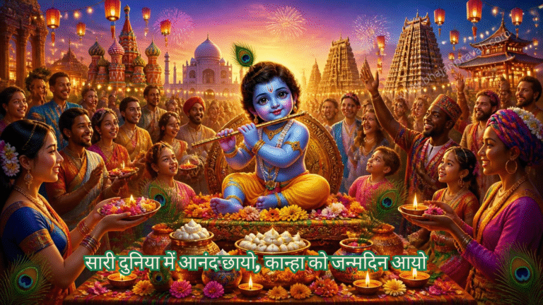 सारी दुनिया में आनंद छायो, कान्हा को जन्मदिन आयो
